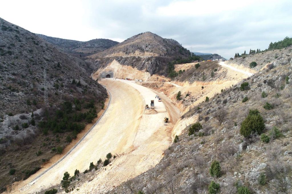 Izgradnja Južne obilaznice Mostara, februar 2024.